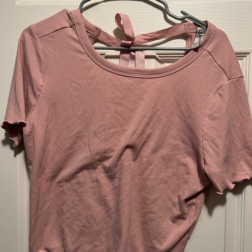 American Rag Pink Ribbed Crop Top